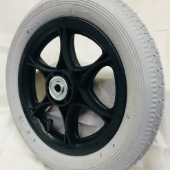 Grey 12-1/2"x2-1/4" PNUEMATIC BLK/PLASTIC SPOKED WHL 1/2" BB